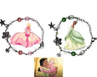 Tiana and Lottie matching bracelets ,Y2k Couple Aesthetics, Unique Gift for Her/Him