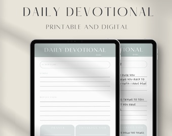 Digital Daily Devotional Template | Printable Daily Devotional Template | Digital Journal Insert| For iPad and GoodNotes | Prayer Journal