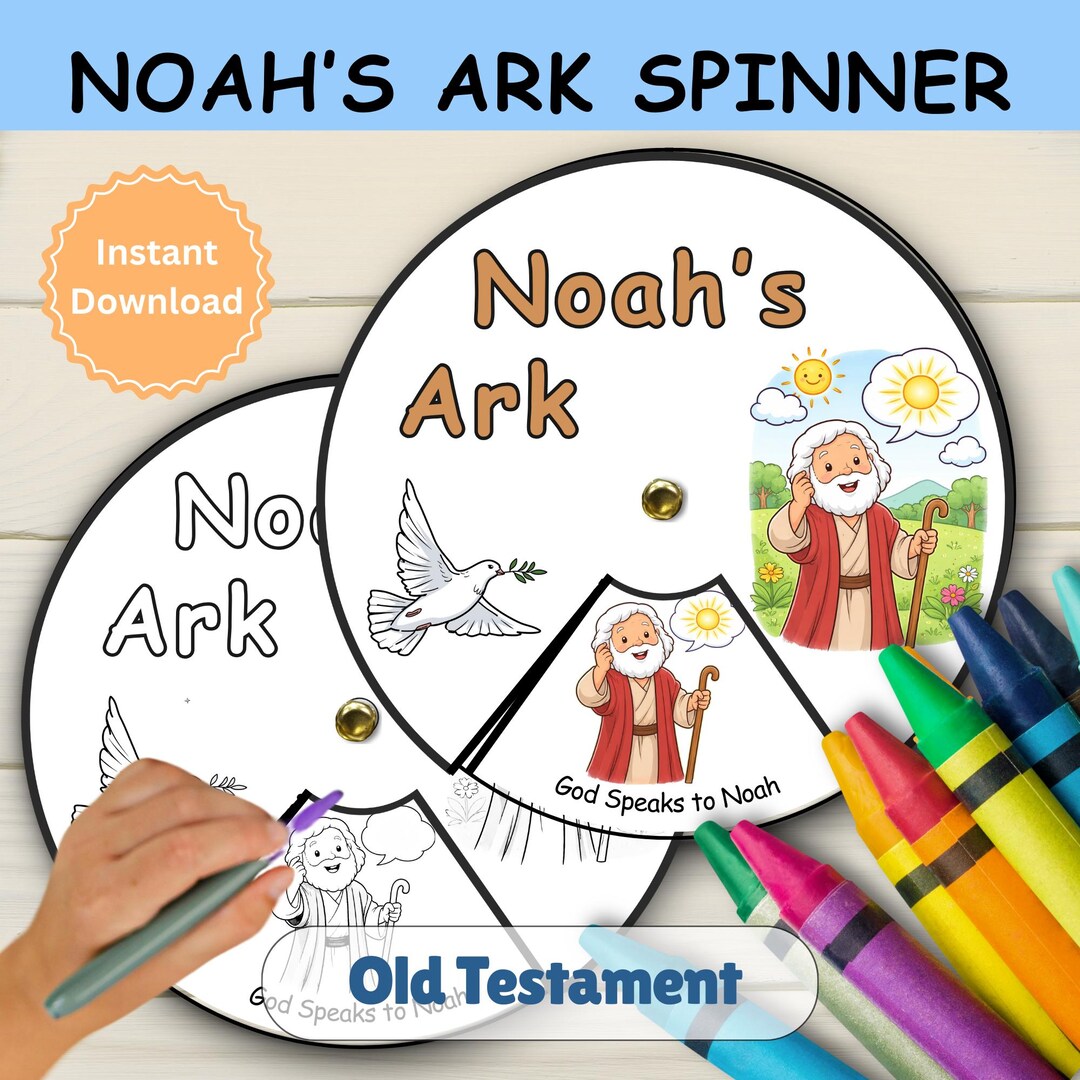 Noah’s Ark Spinner | Bible Story Craft for Kids | Genesis Noah ...