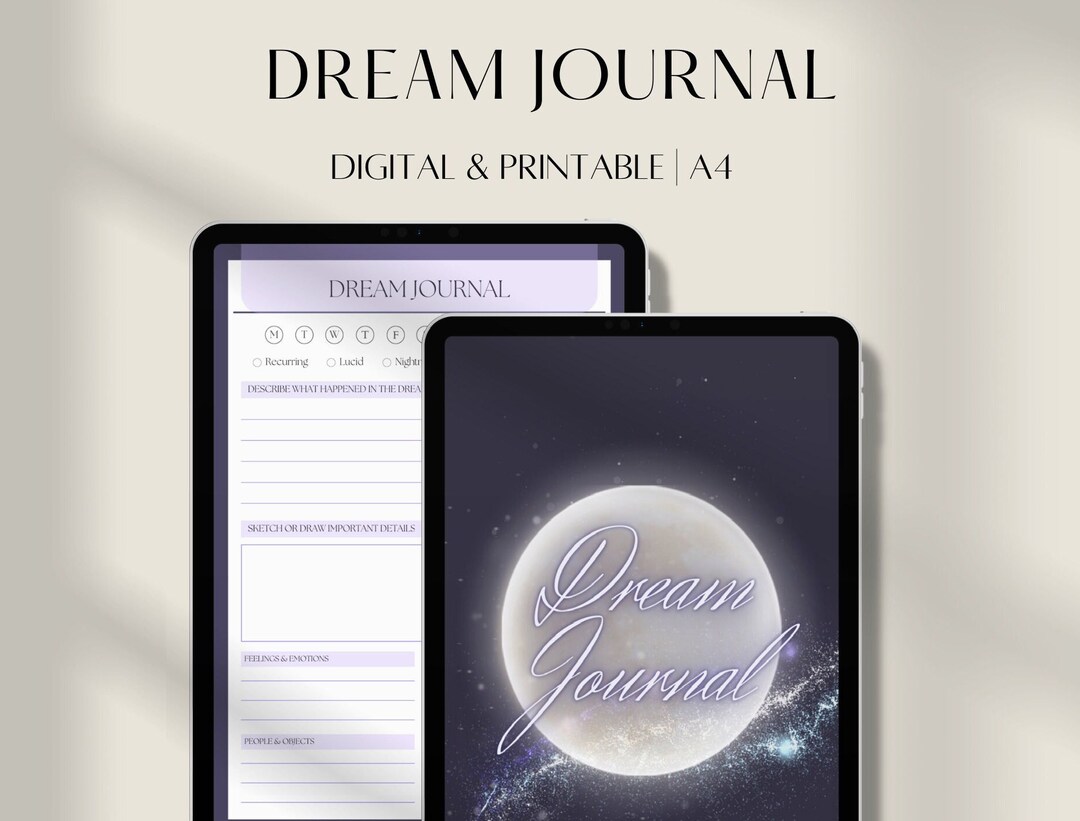 Digital Dream Journal Planner Template|journaling Dreams|digital Dream Journal Notebook Pdf ...