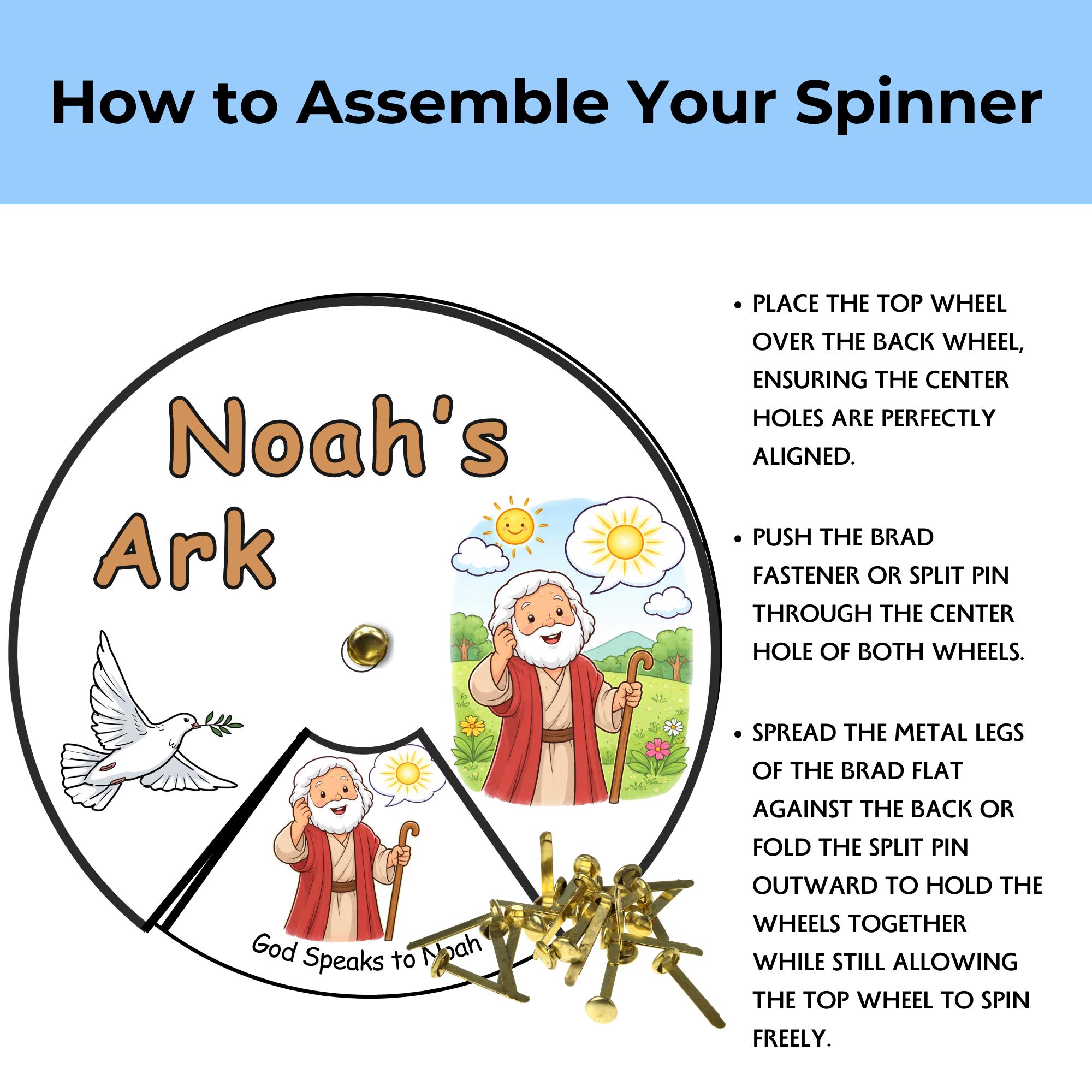 Noah’s Ark Spinner | Bible Story Craft for Kids | Genesis Noah ...