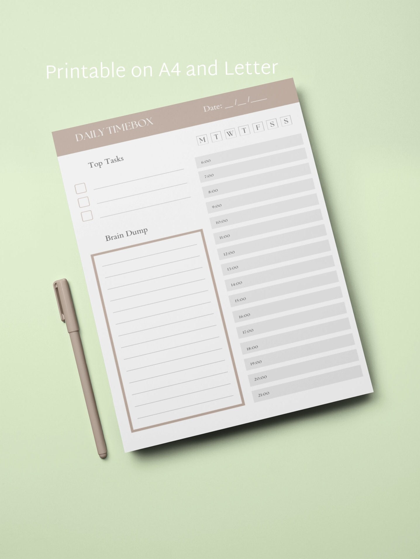 Daily Timeboxing Planner Template Time Box Planner Time Blockingfor Daily Timeboxing Planner Template Time Box Planner Time Blockingfor