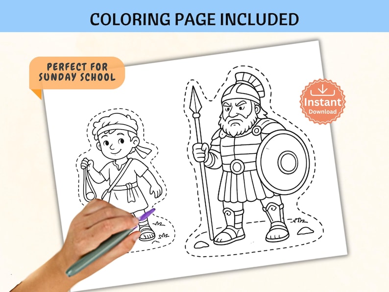 David and Goliath Puppet Craft | 1 Samuel 17 Lesson | Printable Bible ...