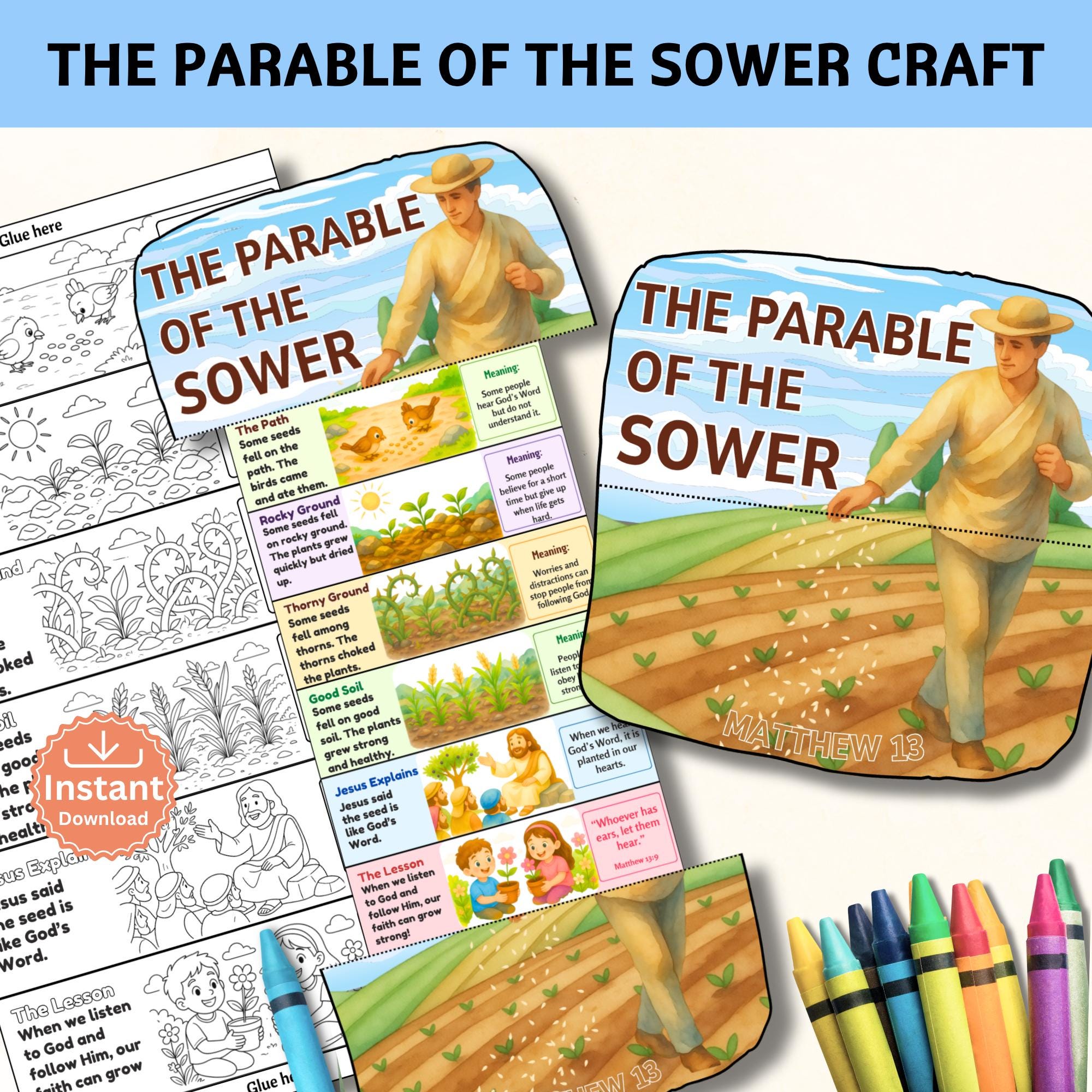 Parable of the Sower Craft, Matthew 13 Folding Surprise Activity ...