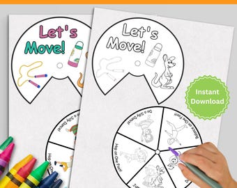 Let’s Move Spinner | Kids Exercise Wheel | Fun Movement Game | Printable Activity | Spinning game | Mindful Activities | Digital Download