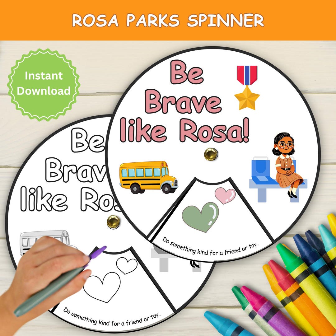 Be Brave Like Rosa Parks Spinner – Diversity and Kindness Activity for ...