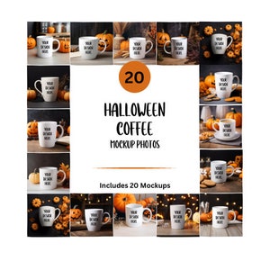 Halloween Coffee Mug Mockup for Print on Demand Store Coffee Mug Mockup Bundle for Mug Website Fall Coffee Mug Mockup Pictures for Mug Store
