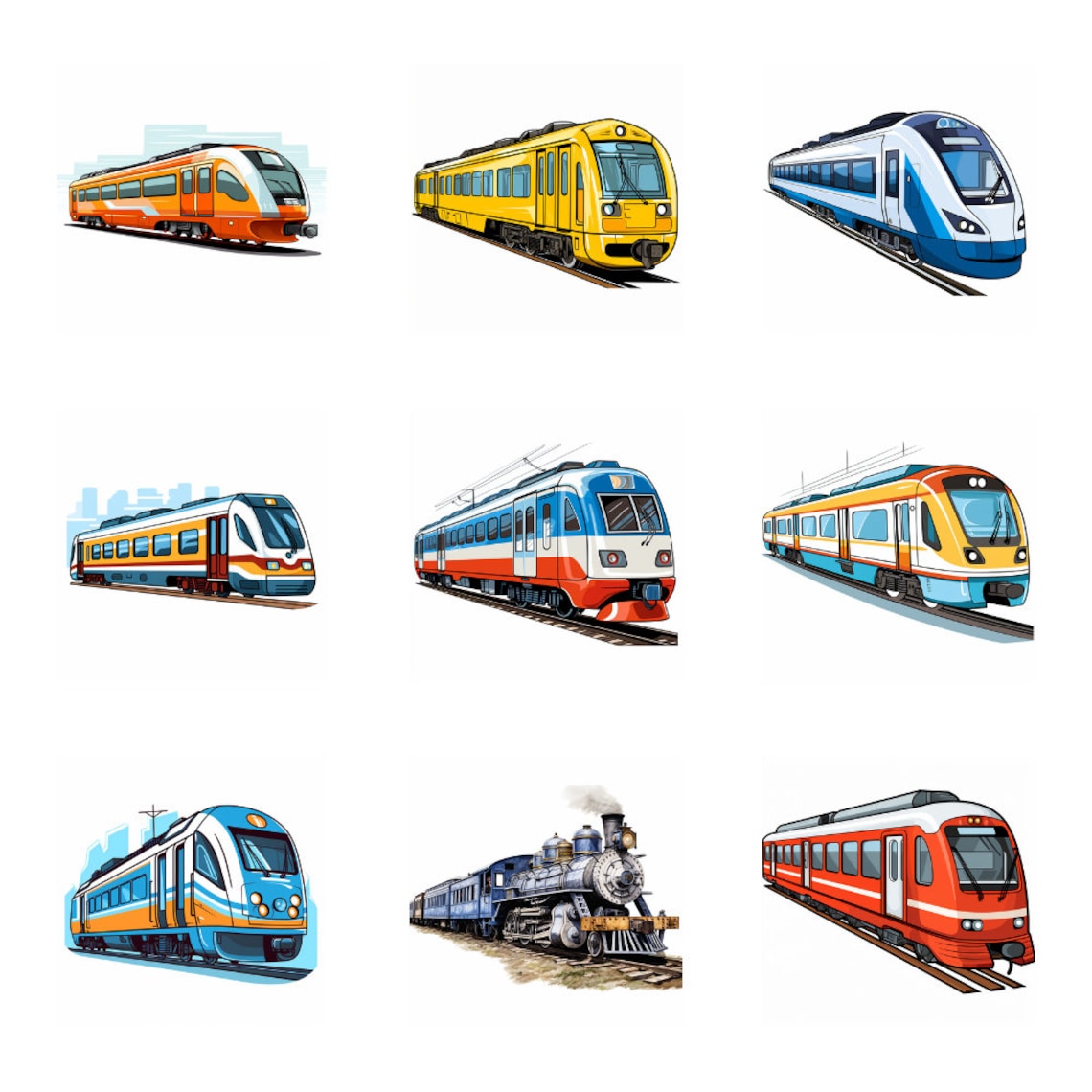 Train Clipart Bundle for Digital Projects Train Svg Train Png Train Jpg ...