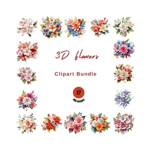 3D Blumen Clipart 3D Blumen Clip Art 3D Clipart Blumen Blumen Clipart Bundle 3D Clipart PNG digitale 3D Clipart 3D Clip Art 3D Blume