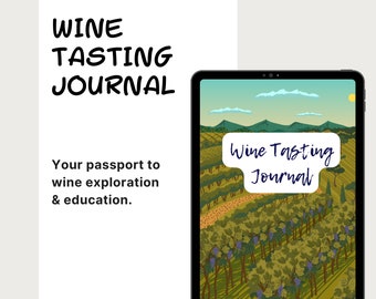 Wine Tasting Journal para realizar un seguimiento de sus notas de cata de vinos, Digital Wine Journal, Guía de cata de vinos, Aprenda sobre el vino, Educación sobre el vino