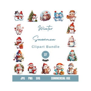 Snowmen Clipart Bundle Christmas Clipart Xmas Clipart Snowman png Digital Christmas Festive Clipart Snowman Clipart Winter Clipart Snowmen
