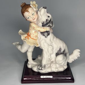 置物 g. Armani Giuseppe Armani DOG CHILDREN Jb Giuseppe Armani Napping Boy & Dog Figurine