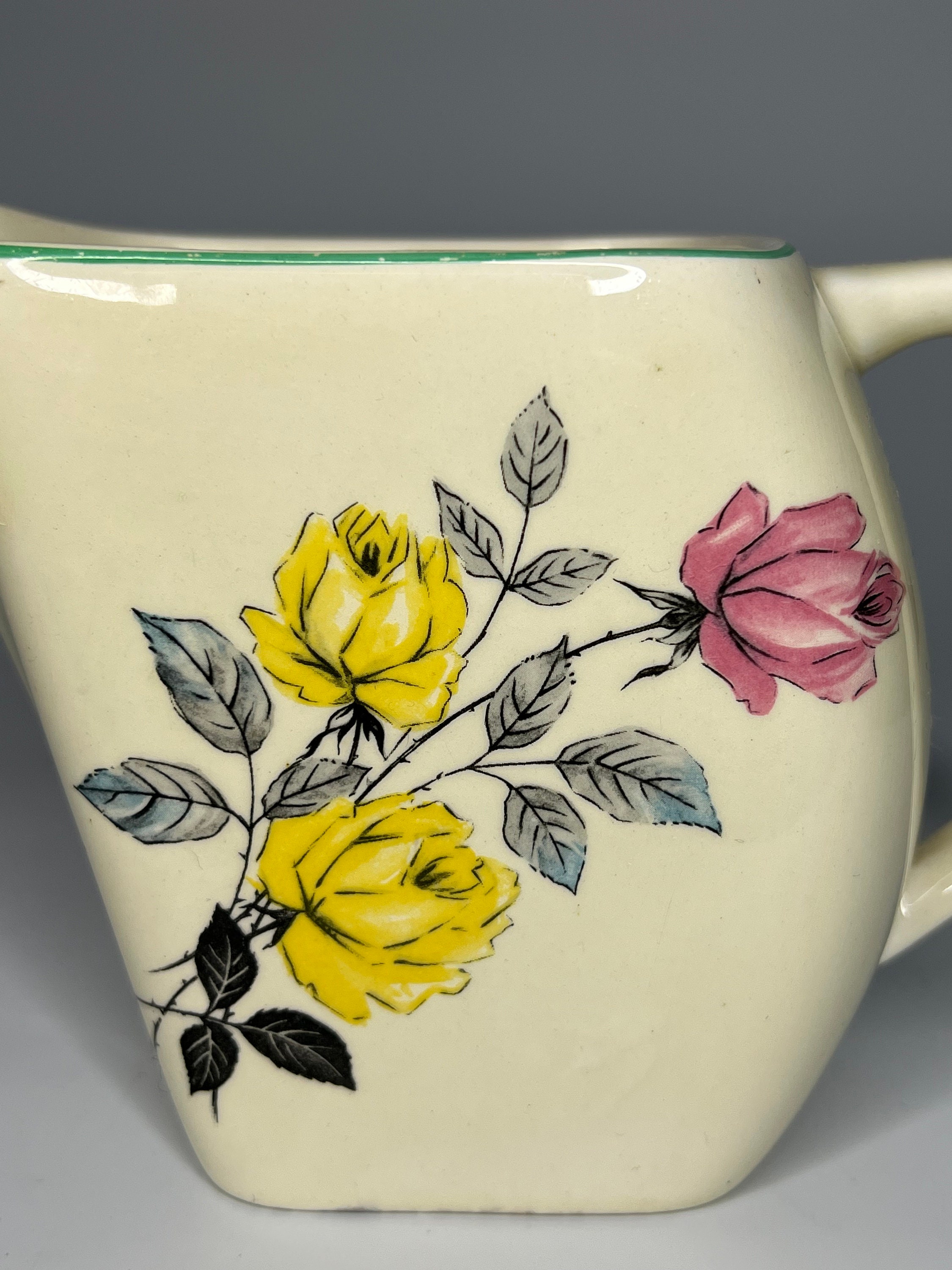 Vintage Lord Nelson Mid Century Angular Pitcher Milk Jug in Floral ...