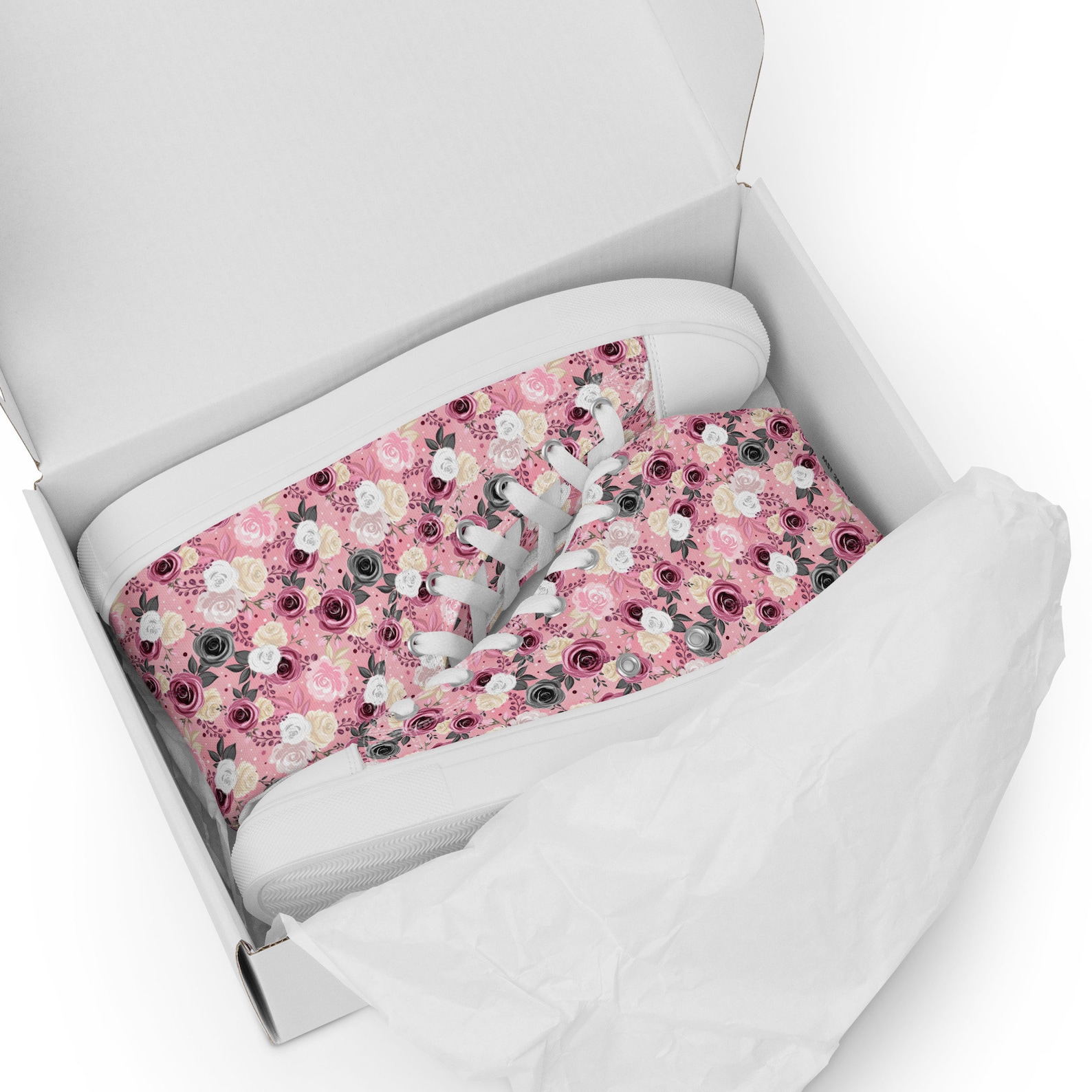 pink nike shoes with flowers