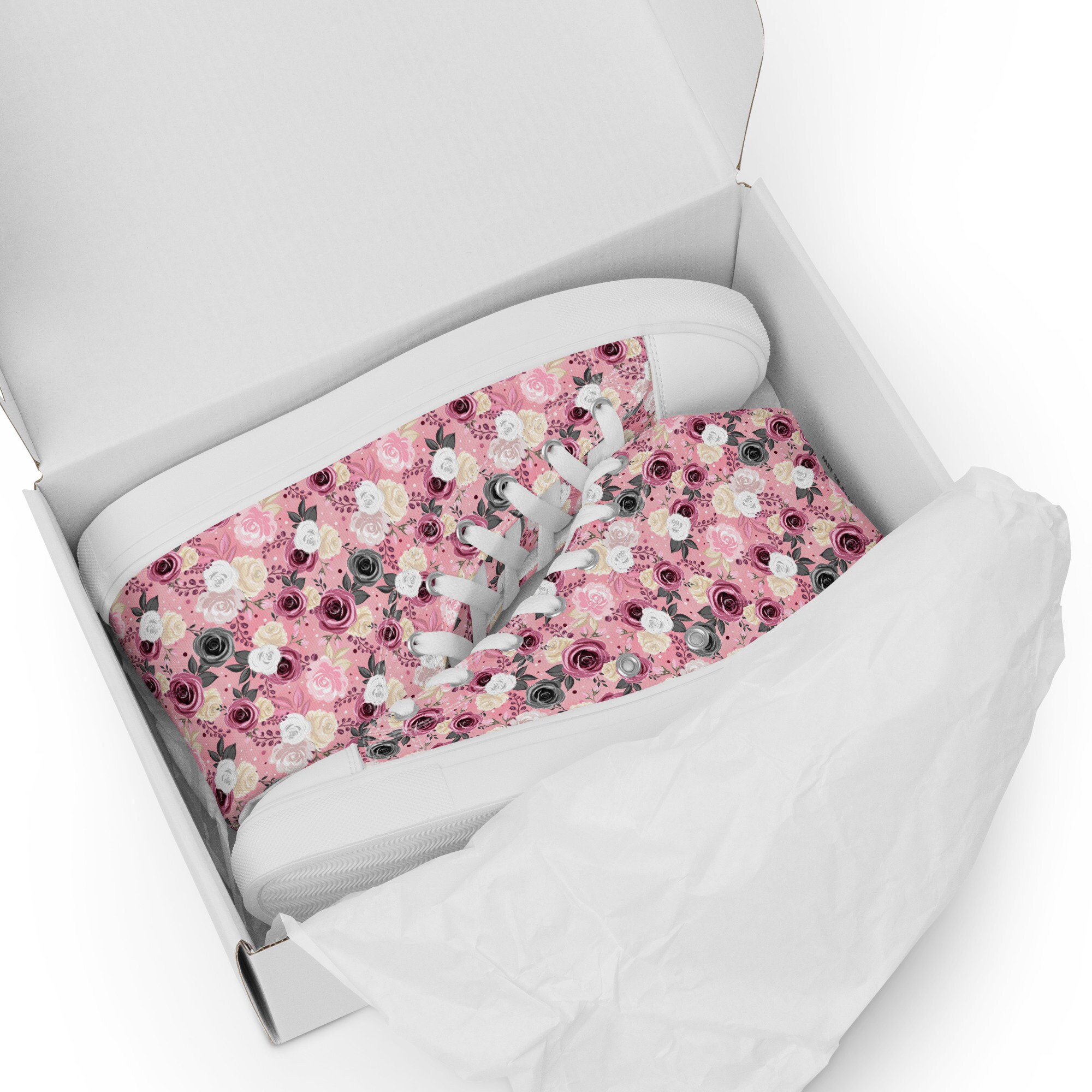 Floral Sneakers Pink Flower Shoes With Flowers Womens Flower - Etsy