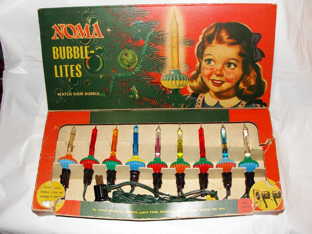 RARE Set of Vintage Noma Bubble Lights Set of 9 Bubble Lights Rare HTF