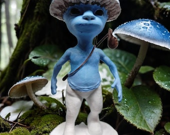 smurf cat  cat figure blue cat christmas gift   blue smurf