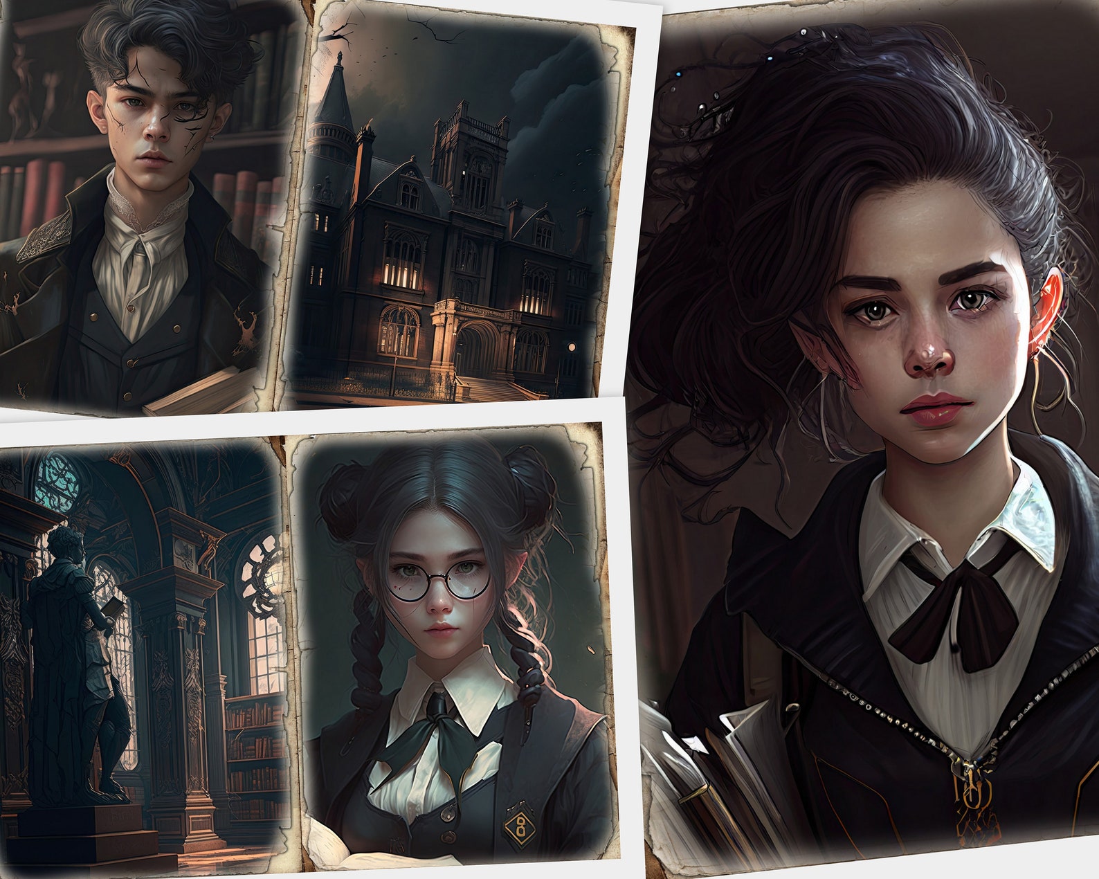 Dark Academy 7 Files Instant Downloads. Printable Tags Pages Paper ...