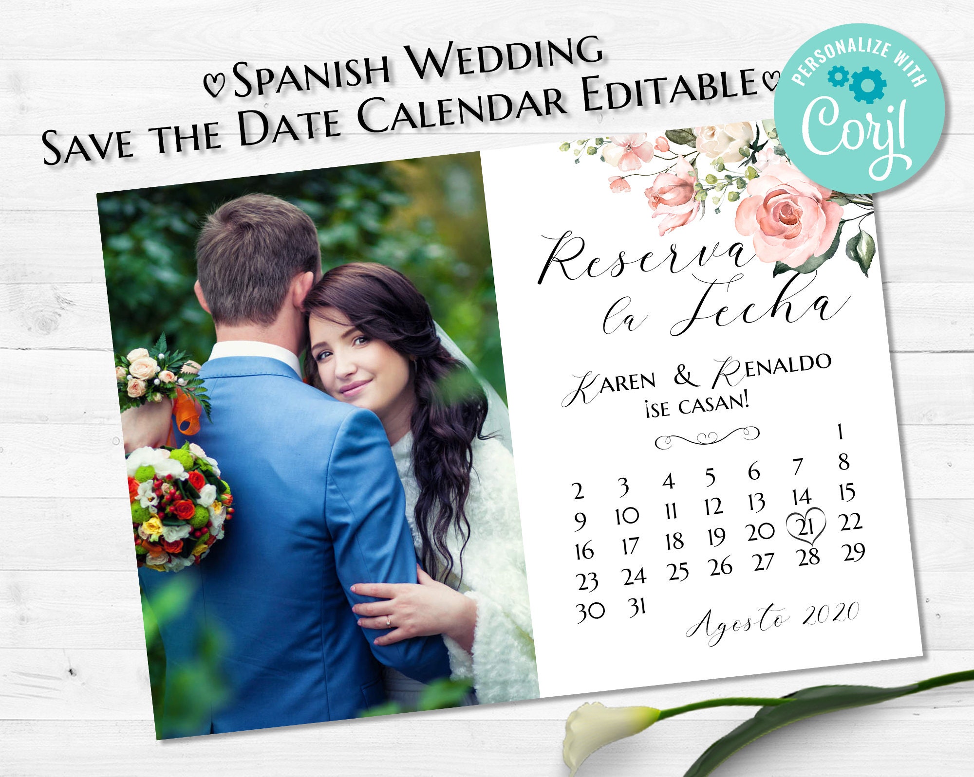 Reserva Fecha Spanish Save the Date Calendar -