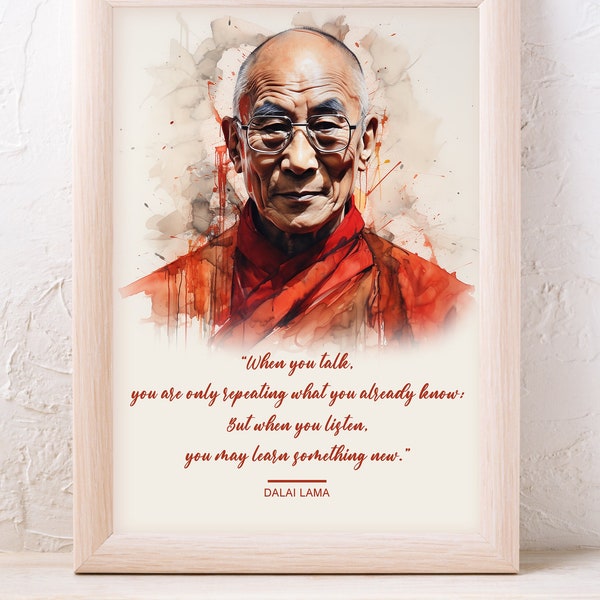 Dalai Lama Quote Printable High Quality Downloadable Print Wall Art Home Office or Yoga Decor