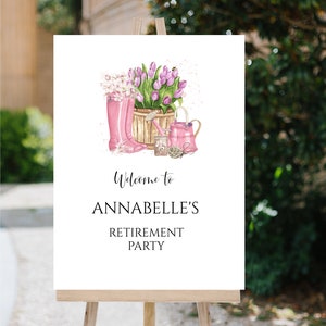 Retirement Party Welcome Sign, Gardening Retirement Party Sign, Digital  Welcome Sign Template