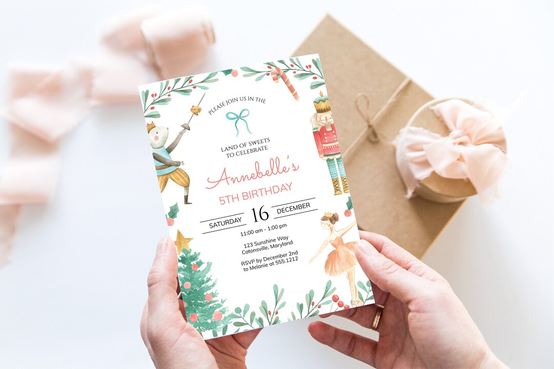Nutcracker Birthday Party Invitation, Winter Birthday Party Invitation ...