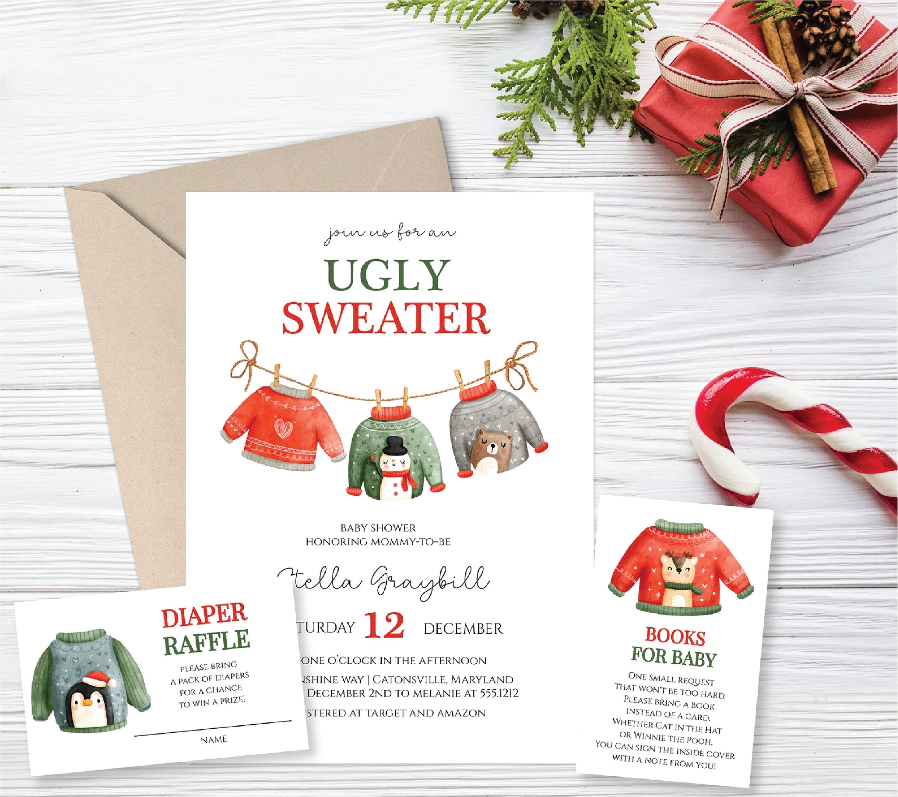 Holiday Baby Shower Etsy