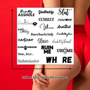 Set of Adult Temporary Tattoos (Set of 20) Gift for Her/Him