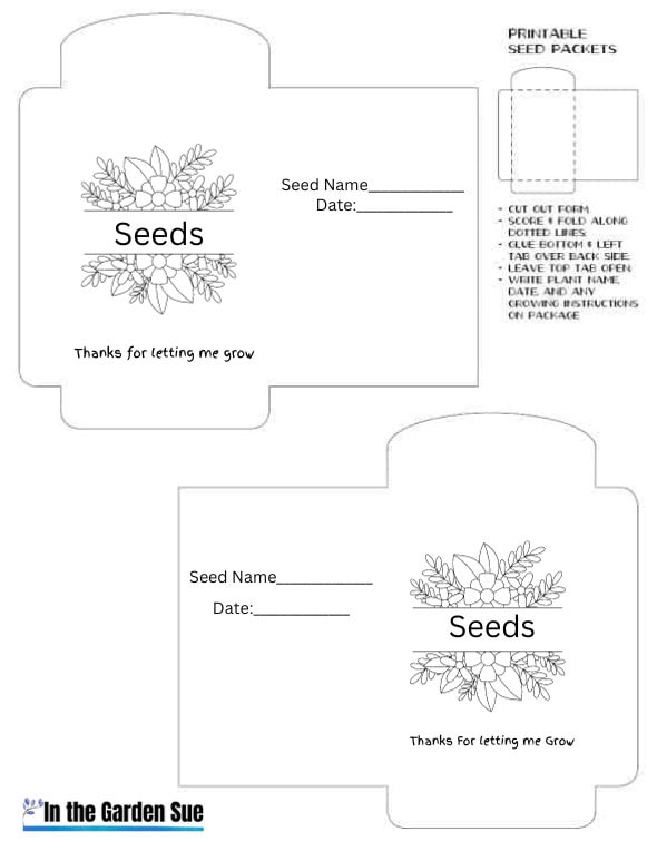 Seed Packet Envelope Inexpensive DIY Template Printable Download for ...