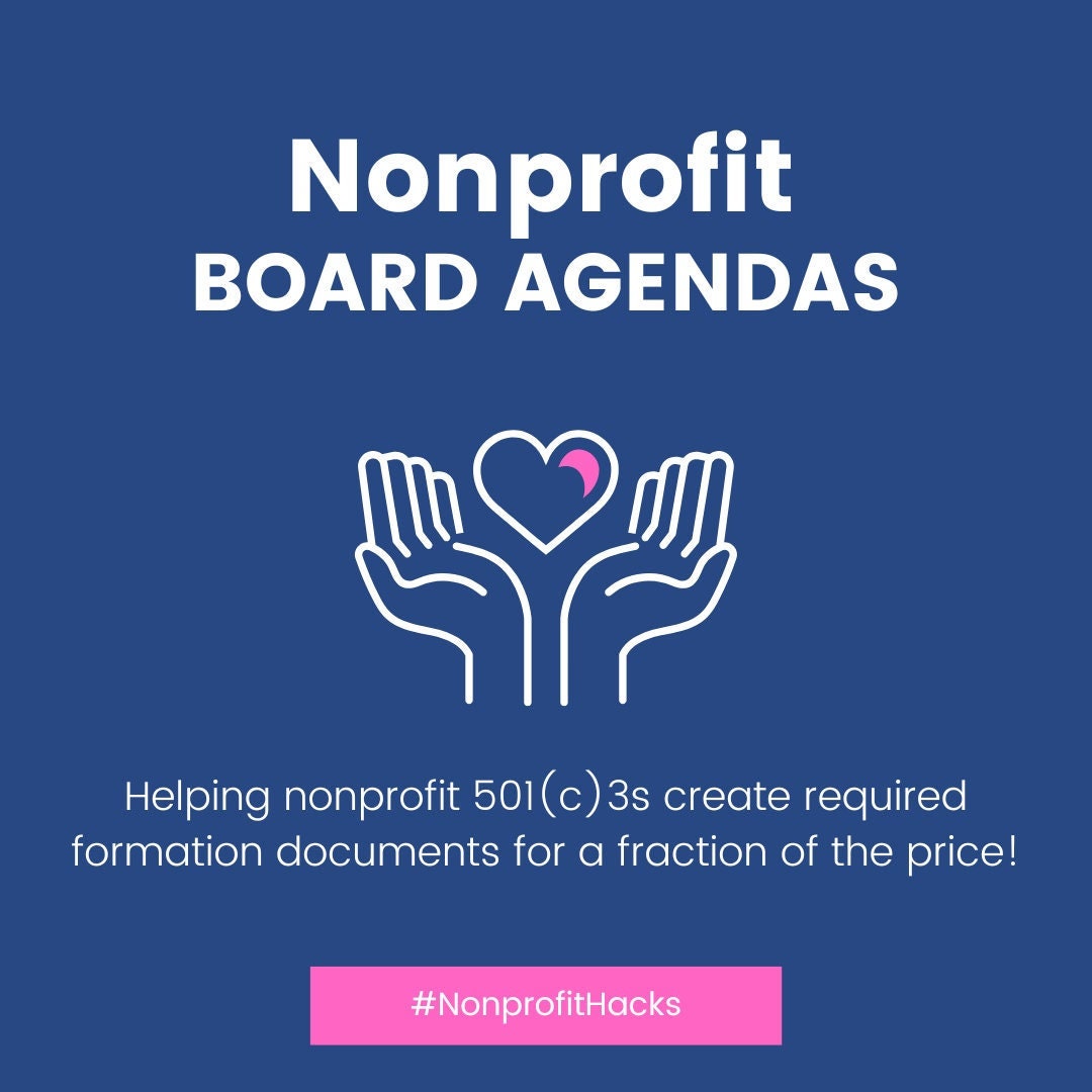 Board of Directors Meetings Agendas nonprofit Specific With IRS