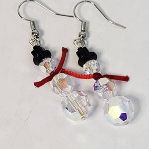 Swarovski Crystal AB Snowman Earrings