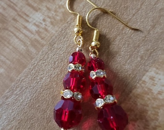 Swarovski Red Crystal Earrings