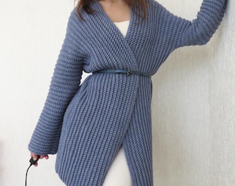 Patrón de crochet para cárdigan de punto fácil: a medida (patrón PDF)