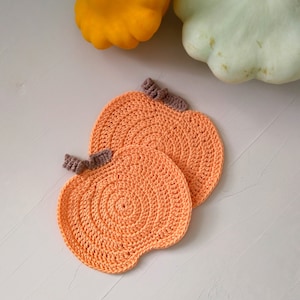 Pumpkin coaster crochet pattern, halloween crochet