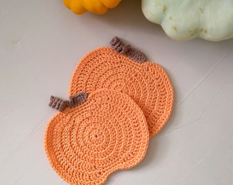 Pumpkin coaster crochet pattern, halloween crochet