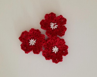 Patrón de crochet de flor de sakura, flores de crochet