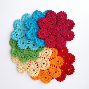 Crochet coaster pattern, flower coaster