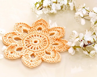 Patrón de posavasos de flores de crochet