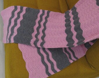 Patrón de manta para bebé a crochet, manta ondulada.