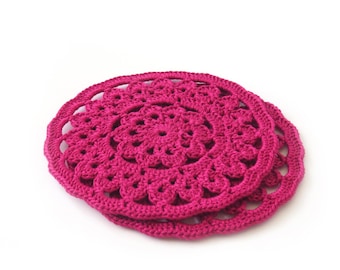 Patrón de crochet para posavasos redondos