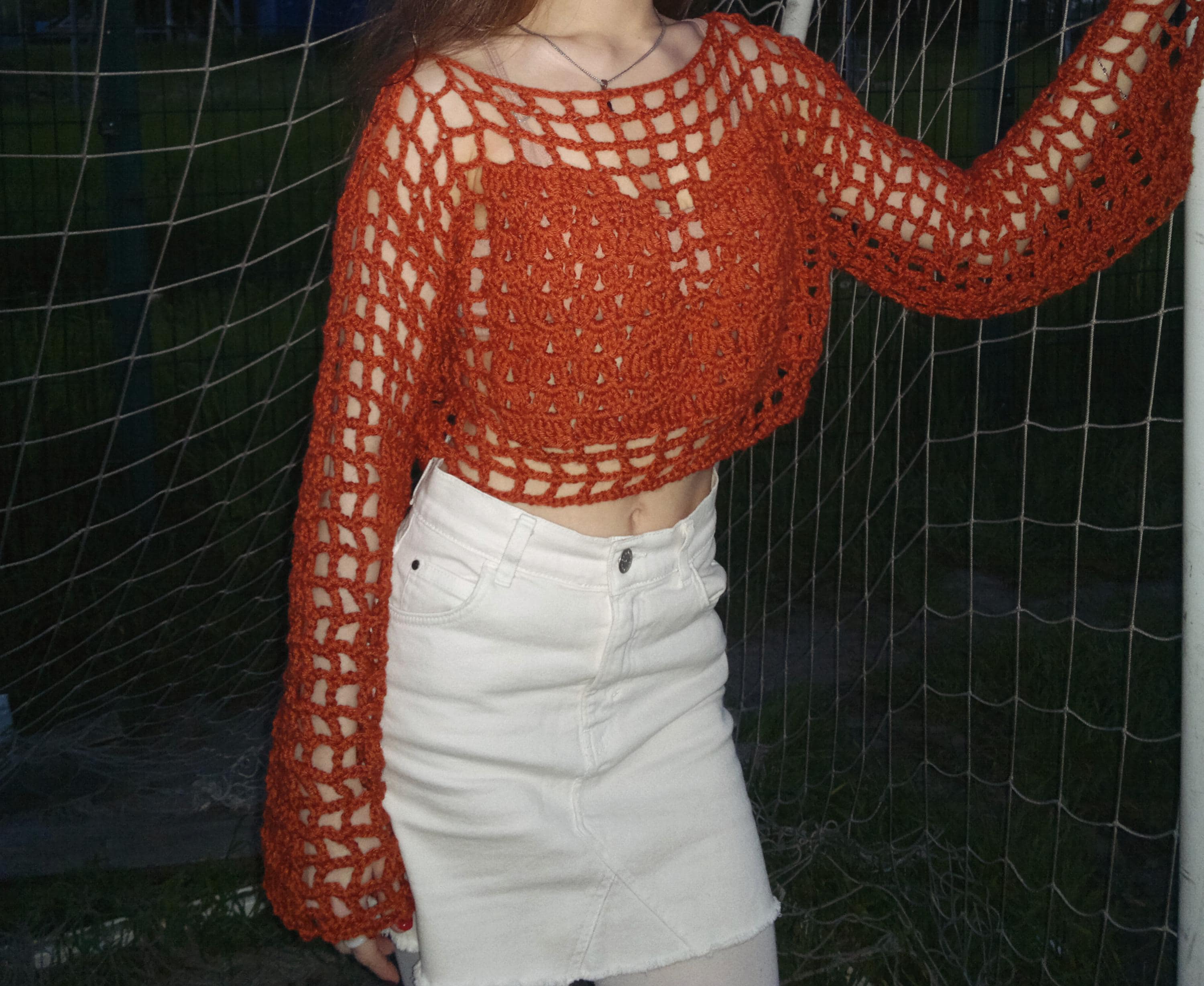 30 Mesh Sweater Crochet Patterns for Airy Layers, Pullovers, and Cardigans 14 Mesh Sleeves Top Crochet Pattern