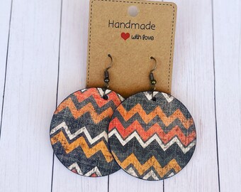 Chevron Ohrringe, Halloween Ohrringe, Halloween Geschenke, Halloween Schmuck, Chevron Schmuck, Chevron Ohrringe