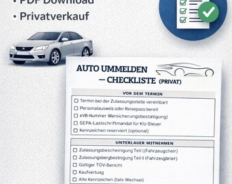 Lista de verificación para la matriculación de vehículos (privada) – Descargar PDF | Instrucciones paso a paso