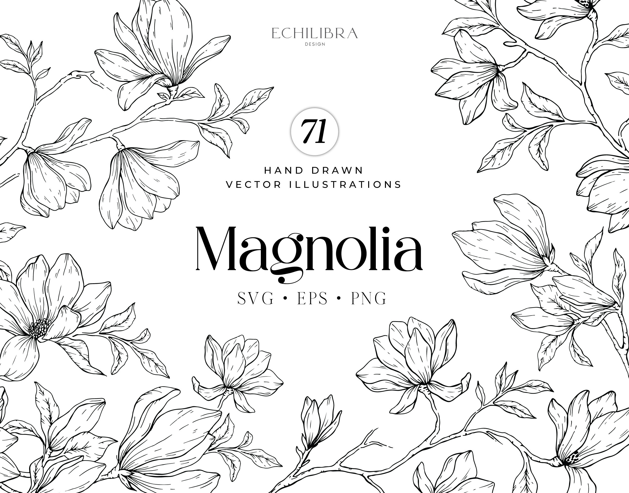 Stencils for Walls: Magnolia Stencil, 8.5 x 8.5 pulgadas (M) - Plantillas  clásicas de flores florales para árbol antiguo para plantilla de pintura