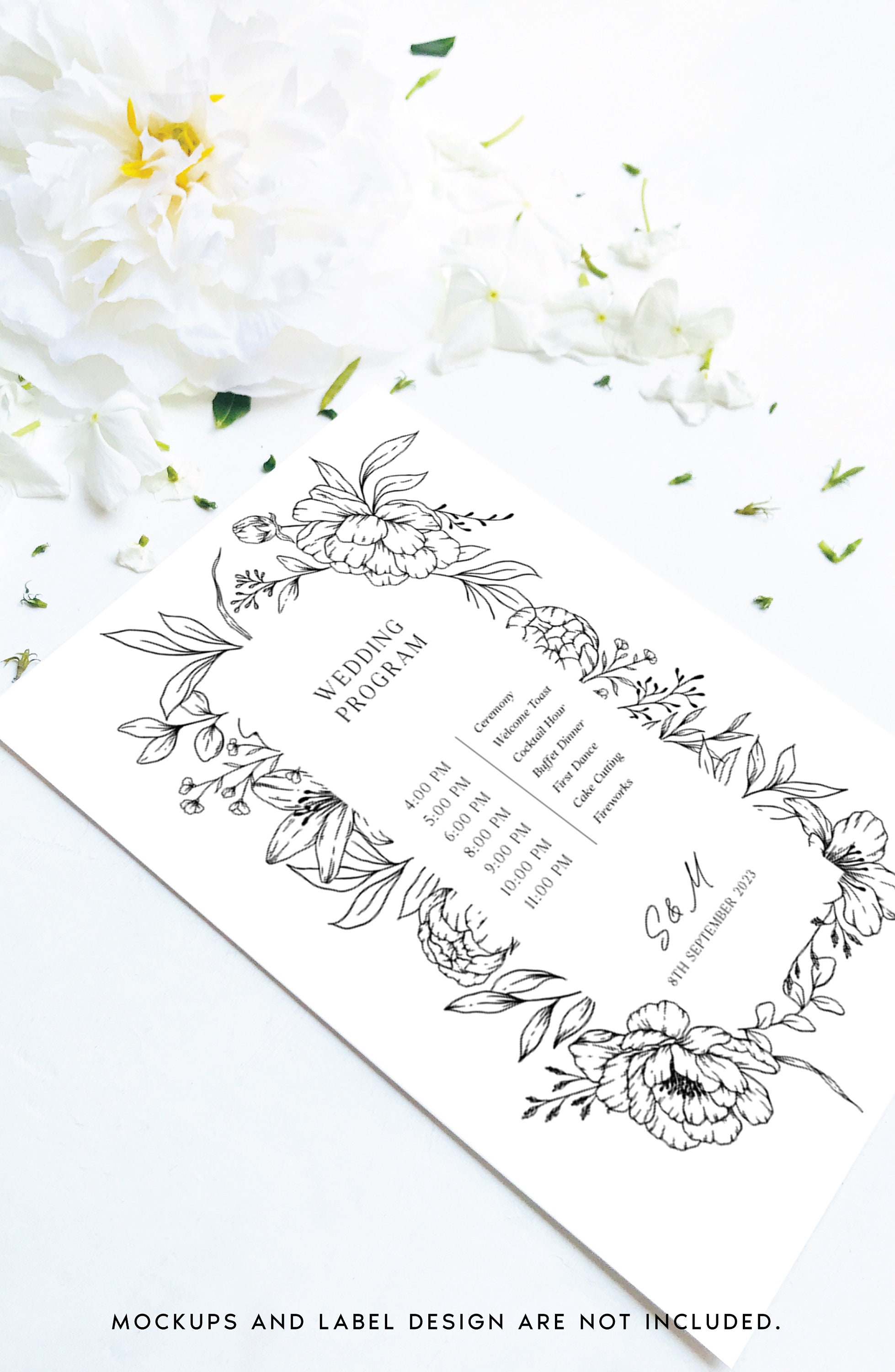 Procreate Peony Flowers, Line Art Flower Stamps, Tattoo Brushes ...