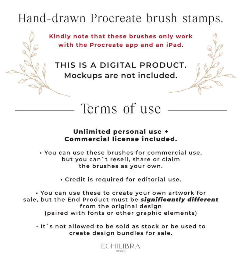 Procreate Cherry Blossom Stamp Brushes, Floral Botanical Stamps ...