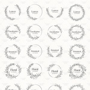 May include: A collection of 52 botanical wreaths in SVG and PNG formats, with transparent backgrounds. Each wreath features a different botanical design, including leaves, eucalyptus, floral, and willow. The text "52 Botanical Wreaths" is at the top.
