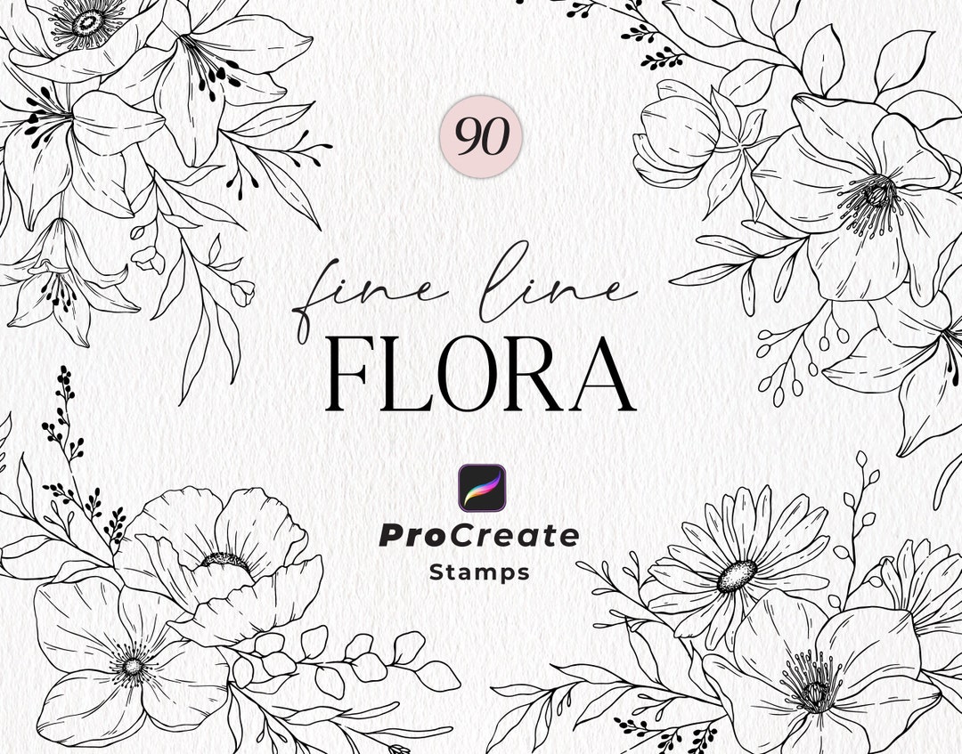 Procreate Flower Stamp Brushes Botanical Stamps Hand Drawn - Etsy