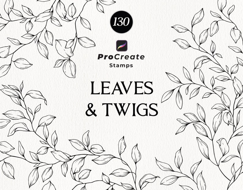 Procreate Botanical Stamp Brushes, Procreate Leaves, Hand Drawn ...