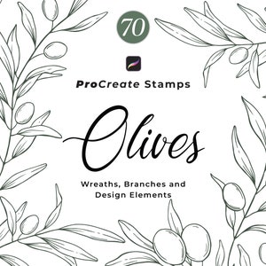 Procréer des branches d'olivier, Tampons de laurier, Pinceaux de tatouage, Lot procréer, Tampons dessin au trait pinceau d'olivier, Tampons botaniques procréer